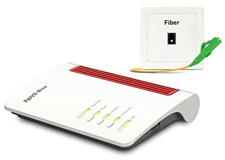 Fritz!Box 5530 Fiber Edición Internacional, Router de Fibra óptica con Wi-Fi 6, 2,5 Gigabit LAN, 4 Puertos LAN Gigabit, 2X USB 3.0
