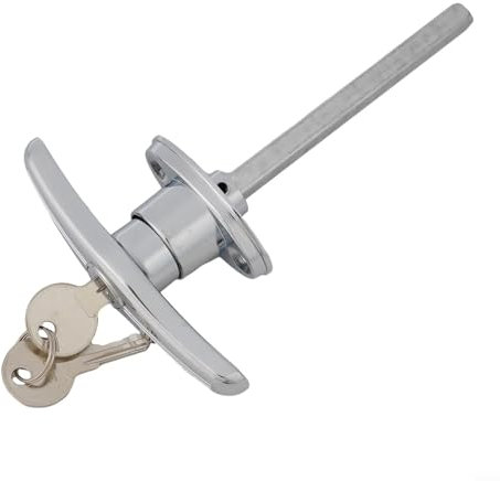 Serrure à poignée en forme de T, serrure de porte de garage en alliage de zinc, serrure de porte à action courte avec 2 clés pour remorque, camping-car, caravane, garage, abri de jardin