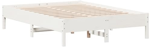 vidaXL Massivholzbett ohne Matratze Weiß 120x190 cm Kiefernholz