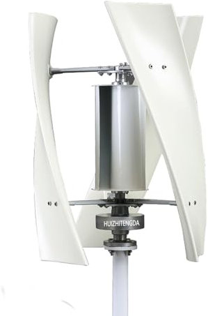 QIANMEI Wind Turbines 3 KW Vertical Axis Wind Power Turbine Generator, 220V 12V 24V 48V Vertical Wind Turbine Generator With Controller Home Windmill Kit(3 Blades) (Color : 24v)