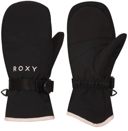 Roxy Girl's Jetty Snowboard/Ski Mittens - DryFlight, PFC-Free, WarmFlight Insulation, Touch Screen, Adjustable, Black, Small