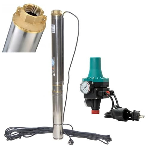 PAG Turbo GmbH® - Hochwertige 3 Ti15 Tiefbrunnenpumpe 3000l/h - 6,0 bar sandverträglich bis 5% + PC13
