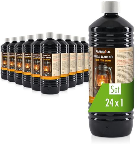 24 x 1 Liter FLAMBIOL® Lampenöl für Öl-Lampen, Petroleum Lampen & Gartenfackeln