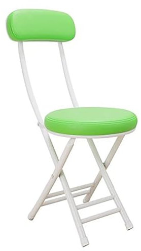 WLCNYL Klappstuhl mit Rückenlehne, runder Klappstuhl, gepolsterter Stuhl für Camping, Faltbarer Stuhl für Partys, Büros und Esszimmer (Grün)