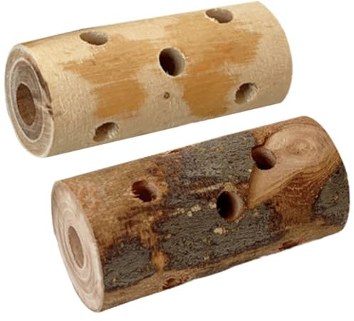 BUGUUYO Bâtonnets à Mâcher en Bois de Pomme pour Hamster et Lapins, Jouets Naturels pour Ronger, Décoratifs et Sains, Lot de 2 Pièces pour Petits Animaux en Cage