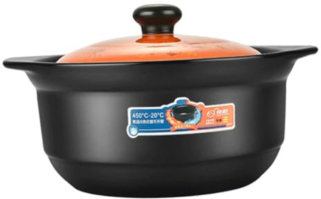 PAMINGONO Olla De Cerámica Para Guisos Resistente Al Calor Con Tapa Cacerola Multifuncional Para Cocina Doméstica Para Personas Práctica Para Estofados y Sopa