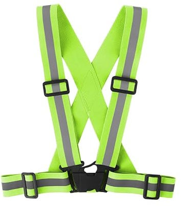 CXNXFD Reflektierende Sicherheitsweste mit Einstellbaren Gurten,Hohe Sichtbarkeit für Joggen, Fahrrad, Motorrad & Baustelle Leicht, Atmungsaktiv, Universalgröße (Erwachsene & Jugendliche) (Grün)