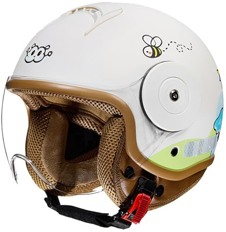 Casco Infantil De Seguridad para Niños Casco De Bicicleta Multideporte para Ciclismo Scooter Casco De Dibujos Animados para Niños Mayores De 2 Años E,(46-54CM)