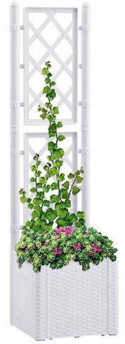 Jardín alto con enrejado y sistema de autoriego blanco,jiangboyue-313963