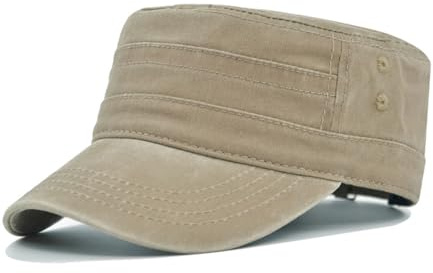 TUONYIS Berretto Militare Unisex Berretto Militare Classico Cappello Militare dell'Esercito Cappellini da Baseball Berretto Piatto Unisex Militare Hat Trucker cap (IT, Testo, Taglia Unica, Beige)