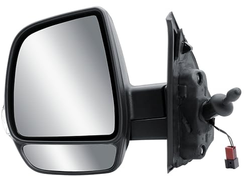 Außenspiegel Links Fahrerseite Spiegel Manuelle ohne Beheizbar mit Blinklicht Texturierte und grundierte Rückseite Für 2010-2023 Fiat Doblo 2010-2019 Opel Combo