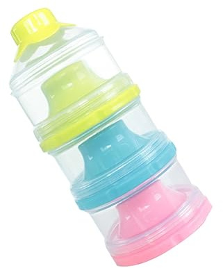 Hohopeti Lagiger Tragbarer Milchpulver Portionierer Separate Fächer Stapelbar Babybrei Behälter für Babynahrung für Grün Blau
