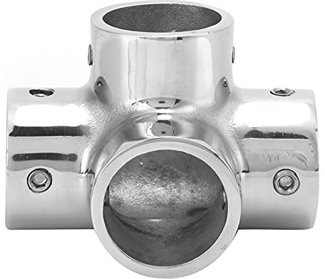 Giunto a Tubi a 4 Vie da Pollice per Corrimano in Acciaio Inox 316 Accessorio per Yacht Barche da Pesca Boat Montaggio Semplice e Resistente