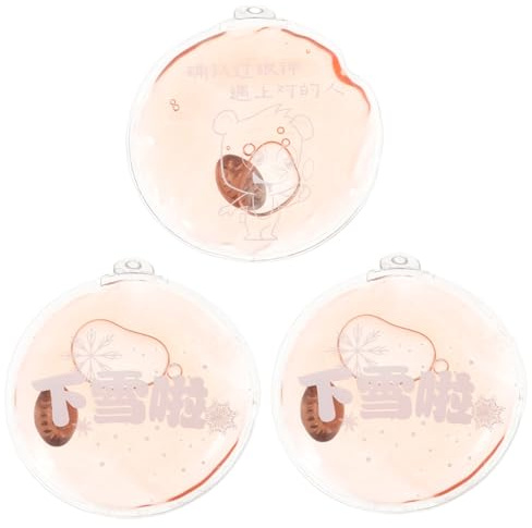 TOBBOMEY 3pcs Reusable Self Heating Hand Warm Bags PVC Material Instant Warmth Portable Winter Handbag Compact for Outdoor Use Random Color