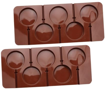 LIFKOME 2pièces Moule Silicone Pour Sucettes Chocolat Bonbons Pâtisserie Lot De Moules Ronds