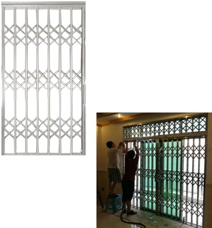 Fenstergitter Einbruchschutz Einfach zu Montierender, Moderner Fensterriegel, Türsicherung mit Schlössern, Türverriegelung, Türsicherung Gegen Stürze und Einbrüche(W20xH28in/50x70cm)