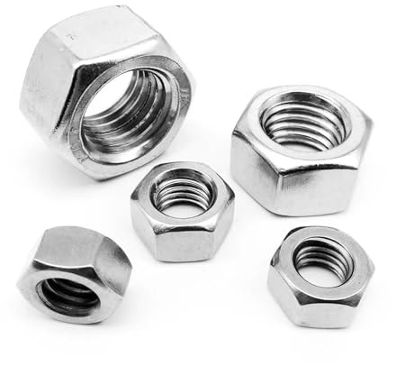 UNC 2#-56 3#-48 4#-40 5#-40 6#-32 8#-32 10#-24 UNF 0#-80 10#-32 Tuerca hexagonal de rosca fina gruesa de acero inoxidable 304 EE. UU.(25pcs UNC 3-48)