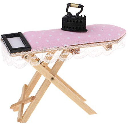 chiwanji 1:12 Maßstab 1:24 Holz Bügelbrett Tischset Miniaturmöbel,