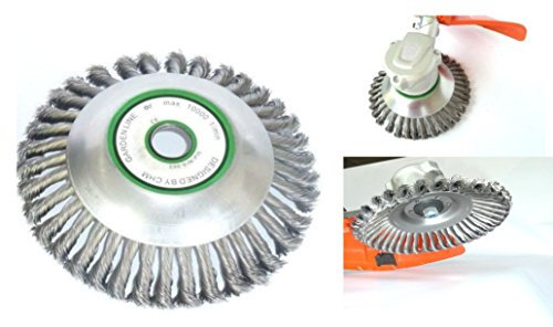 Profi erbaccia Spazzola, Spazzola motore Sense morbido o intrecciate (Duro), foro 25,4 mm, diametro 200 mm. setole in acciaio HSS. Spazzola adatta per 99% di tutti i decespugliatori sul mercato.