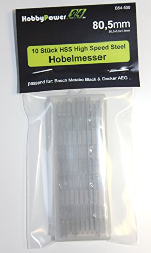 10 Stück HSS High Speed Steel Hobelmesser Wendemesser 80,5mm für Hobel Elektrohobel AEG DEWALT ELU