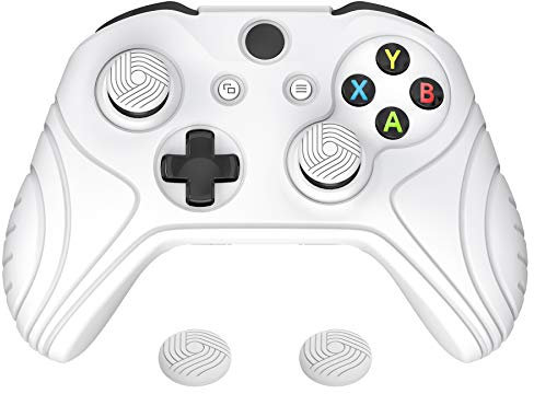 playvital Coque Manette pour Xbox One X S Housse Protection avec Capuchon Joystick pour Xbox One Accessoires Controller Cover Skin Antidérapante-Blanc,Édition Samouraï