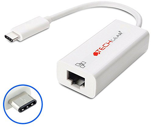 TECHGEAR Adaptateur USB C vers Ethernet LAN USB Type C mâle vers RJ45 Femelle, pour appareils USB Type C y Compris MacBook, Chromebook Pixel, Samsung S22/S21 Ultra, Surface go 2 3, iPad Pro et Plus