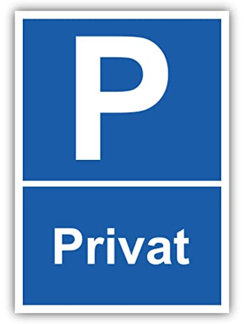 tradercat Privatparkplatz Schild Aufkleber aus Vinyl Schilder Sticker mit UV-Schutz Parkplatz privat Hinweisschilder Privat Parkplatz Warnzeichen (AUFKLEBER | 30 x 21 cm)