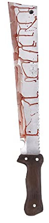Stylex Realistic Foam Weapons Halloween Cosplay Fancy Dress Props Accessories (Killer Machete), Silver, Brown, Grey (Grau Grau), Real Red (t_546)