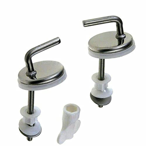 2 cerniere di ricambio per sedile WC, in acciaio + plastica posteriore a parete