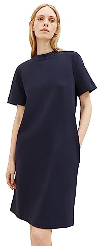 TOM TAILOR Damen 1037930 Basic Kleid mit Stehkragen & Taschen (1er Pack)