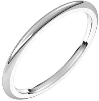 Ehering, Platin, halbrund, 1,5 mm, bequeme Passform, Schmuck, Geschenke für Frauen, Ringgrößenoptionen: K bis M, Metall
