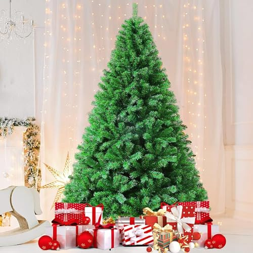 Künstlicher Weihnachtsbaum,180 cm Grün PVC Tannenbaum Christbaum Tanne Unecht Weihnachtsdeko Lena mit Metall Christbaum Ständer