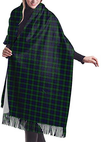 FJAUOQ Damen Schal Clan Galbraith Schottenkaro, Kaschmir-Gefühl, warm, 195,6 x 68,6 cm, The Black Watch Tartan Plaid 6, One size