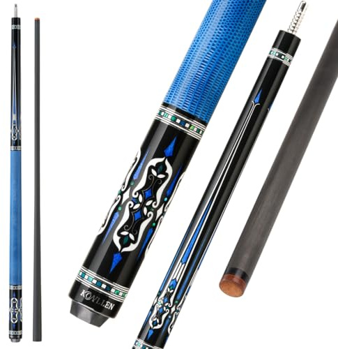 KONLLEN Billardqueue aus Carbonfaser, 147cm, professionelles Billardqueue für Erwachsene, Vollcarbon-Technologie, geringe Ablenkung, 12.5 mm Spitze (leicht zu kontrollieren, Pro Taper, ultraweich)