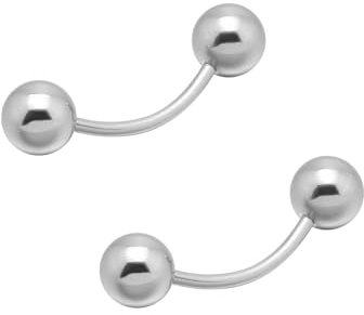 Skcess Manschettenknöpfe Hochzeit Silber, Manschettenknöpfe Doppelter Runder Ball Messing Herren Manschettenknöpfe 15X8 MM