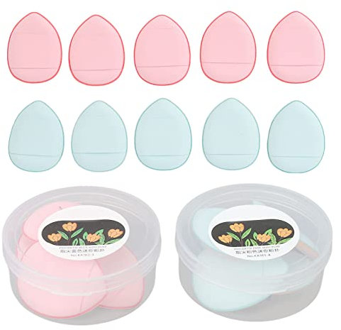 10 Stück Mini Finger Puderquaste, Make up Puff, Make up Schwämme, nasses und trockenes Make up Werkzeug für Foundation, Concealer, Kosmetik unter den Augen, Creme
