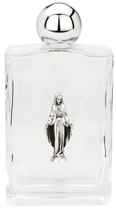 NKlaus Botella de agua bendita de cristal, 100 ml, diseño de 1 unidad | Peso: 150 g; 11,5 x 6 x 3 cm; 150 g; jarra de agua bendita; agua bendita