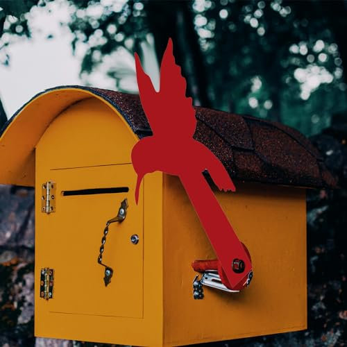 Squisita Decorazione Rossa per Cassetta Postale con Uccello in Viaggio, Bandiera Acrilica a Forma di Uccello per Cassetta Postale, Uccello Decorativo per Cassetta Postale da Giardino, Sostituzione Ban