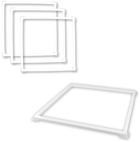LUXULA 4er Pack beleuchteter LED Rahmen 62x62cm, 40W 4000lm, 4000K | steckbarer Leuchtrahmen, inkl. 230V Netzteil, Lichtdesign, Alternative zum LED-Panel, Rasterleuchte, Einbaulampe
