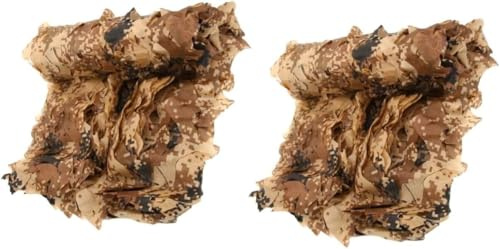 LBAawxe MekUk Camo Netting 2Pcs Camouflanet, 6X1.5M Camo Net Sunshade Fence Camo Netting Protective Cover Protection for Hunting Blind Shooting Military Theme Party D