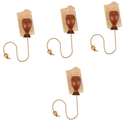 IMIKEYA 4pcs Unique Door Knocker Woodpecker Doorbell Wooden Doorstopper for Home Decor Business Use