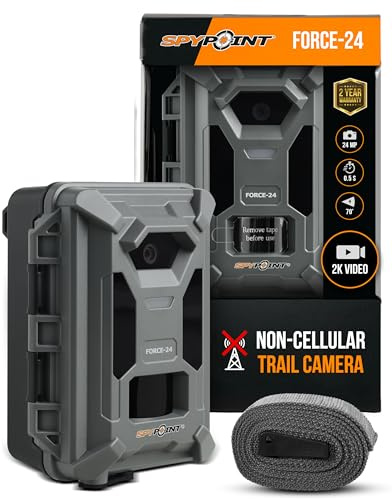 SPYPOINT FORCE-24 Caméra de Chasse Non cellulaire, vidéo 2K, Photos 24MP, LED Faible Lueur, Vision Nocturne, détection de Mouvement 21 m, caméra de Surveillance pour la Chasse