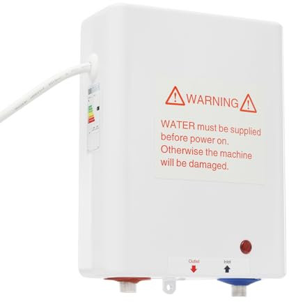 Calentador de Agua Electrico Instantaneo,220 V, 6 kW,sin presión,3s calentar Calentador de Agua Eléctrico de pared con agua caliente hasta 45 °C, para lavabos, baños, fregaderos de cocina