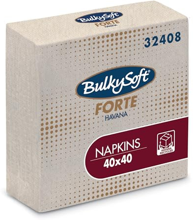 BulkySoft 2-Ply Paper Napkins – Soft, Durable, Recyclable Disposable Serviettes for Kitchen, Parties & Events – Natural Beige Color – 100-Pack (40X40 Centimeter)