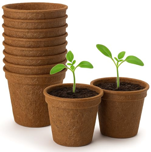 GardenersDream Biodegradable Coir Plant Pots Eco-Friendly Coconut Fibre for Seedlings, Cuttings (5, 17cm)