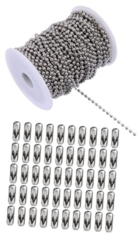 Homoyoyo 1set Stainless Steel Chain and Buckles for Necklace Crafting Ceiling Fan Replacement and Light Fixture Extensions