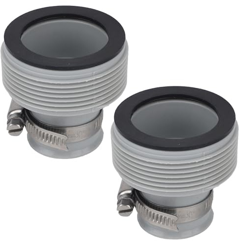 lasuroa 2pcs Adaptateur Connecteur Tuyau Piscine Type B 1,25 à 1,5, Raccords Tuyau avec Joint en Caoutchouc Anneau Métallique Réglable pour Pompes Filtration Systèmes au Sel Piscines Hors Sol