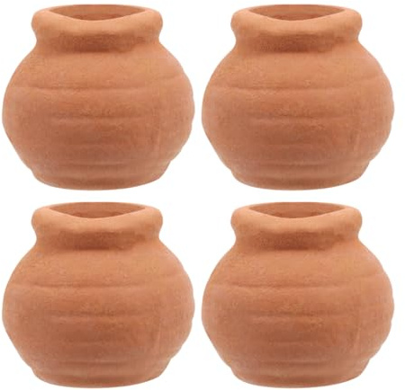 Gatuida Macetas 4 Piezas de Terracota Redondas Pequeñas para Suculentas