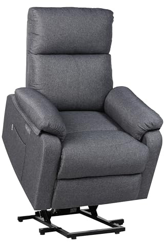 ECODE® Sillón Reclinable Eléctrico de Tela con Levantapersonas, Reposabrazos Lavables, Sistema Pared Cero, Calor y USB de Carga - Comodidad para Personas Mayores en Salones o Espacios Reducidos