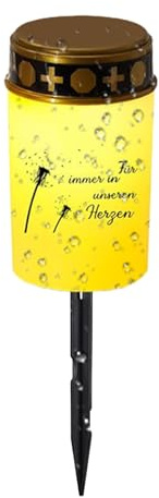Lumières de Cimetière pour Tombe | Lanterne Thé Décorative | Décorations Lumineuses LED sur Pieu pour Lumière Commémorative de Tombe, Jardin, Cimetière, et Arrière-Cour